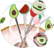 NAMOARLY 4pcs Stainless Steel Fork Spoon Fruit Fork Seafood Forks Utensils Eating Tools Leakproof Straw Cup Appetizers Toaster Drink Mini Forks Charcuterie Skewers Chopsticks Kit Silica Gel