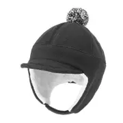 Nevenka Winter Outdoor Peaked Hat with Earflaps For Children-DarkGrey