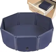 Dog Swimming Pool | Quick-Drain Dog Bathing Tub - Foldable Reusable Equipment Octagon Water Toys Pet Supplies for Family Backyard Camping Outdoor Activities