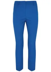 Max Mara Weekend Cecco Slim-leg Stretch-cotton Trousers - Blue - 14 (UK14 / L) 14 (UK14 / L)