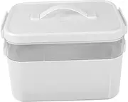 Anneome 1pc First Aid Kit Container with Lid for Safe Storage Case Dispenser To Go Containers with Lids Locking Pill Travel Medicine Kit Large Capacity Medicine Chest Bottle Bag Pp White