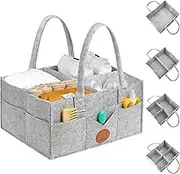 KeaBabies Large Diaper Caddy Organizer - Nursery, Car Storage, Gift Basket, Changing Table, Portable Baby Organizer (Classic Gray)