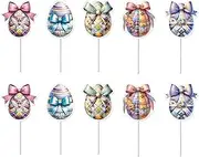 Egg Cupcake Picks | Egg Shaped 10-Styles Cute Colorful Food Picks - Easter Day Cake Toppers, Cake Decorations For Baby Shower Party Supplies