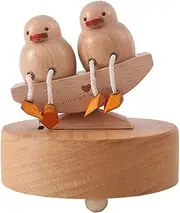 XVYUHUD Home Decoration Wooden Music Box Handmade Love You Duck Music Box for Christmas Birthday Thanksgiving Gift for Lover Present