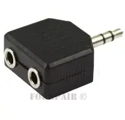 3.5mm Stereo Y Splitter Audio Adapter - 1/8" Male Plug to (2) Dual Female Jacks