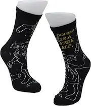 [Budget Gifts] Harry Potter Dobby Is A Free Elf Ladies Woman's Socks Size 4-8, multi, 4.5-9 US