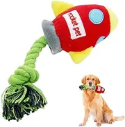 Kezvmhy Dog Rope Toys - Dog Rope Toy, Dog Rope Toy Rocket Squeaky Puppy Toy, Immortal Dog Toy Squeaky Cleaning Chew Toy Pulling Toy for Puppy Boredom
