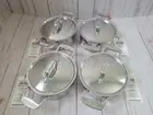 New All Clad 0.5 qt Stainless Steel Cocotte Set of 4 with Tag