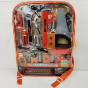 Black + Decker Junior Backpack Tool Set ~ 23 Piece & Accessories!
