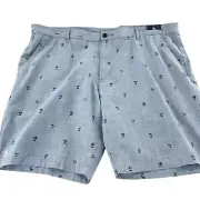 U.S. Polo Assn. Mens Light Blue Cotton Shorts Palm Tree Print Size W46 Chino