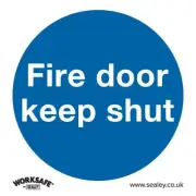 Sealey Mandatory Safety Sign - Fire Door Keep Shut - Rigid Plastic - Pack of 10