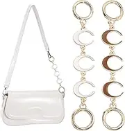 uxcell Bag Extender Chain, 2 Pcs Purse Strap Extenders Moon Shape Chain Purse Making Supplies for Replacement Handbag Shoulder Bag Wallet Decoration, White/Brown