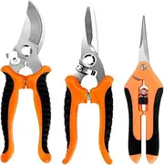 Suithink 3 Pack Pruning Shears for Gardening, Garden Scissors, Garden Clippers, Gardening Snips, Hand Pruner Set for Flowers Fruit Branches Leaves and Potted, Hand Pruners
