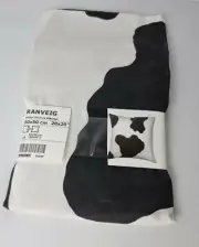 Ikea Ranveig Cow Print Cushion Cover Discontinued Pattern New Black White Pillow