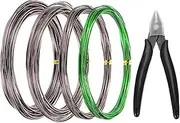 uxcell 1mm/1.5mm/2mm Bonsai Training Wire, 4 Roll Floral Wire Stems Anodized Aluminum Tree Wire 16.4 Feet for Gardening Branch Fixing Brown/Green