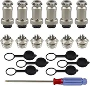 6pcs Premium GX16-4 Pin Aviation Plug Adapter, 5A 16mm Thread Male Female Metal Aviation Plug Wire Connector Kit, with Rubber Protective Cap and Screwdriver