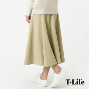 T.Life 韓系休閒厚磅素色長裙(1色)