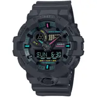 在飛比找PChome24h購物優惠-CASIO G-SHOCK 霧黑螢光200米計時錶/GA-7