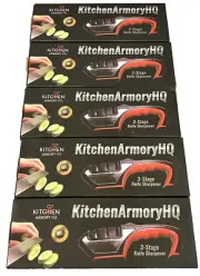 Kitchen Armory HQ Knife Scissor Sharpener LOT of 5 Chef Coarse Fine Slots New