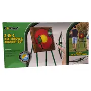 Go Play! 2 in 1 Axe Throw and Archery Set Kids/Childrens Outdoor Toy 8Y+