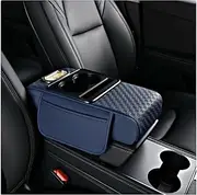 Car Arm Rest Cushion for Nissan Navara NP300/D23 2015-2018, Center Console Armrest Pillow Car Armrest Pad Trucks with Cup Holder, Armrest Pad Storage Bag(Blue)