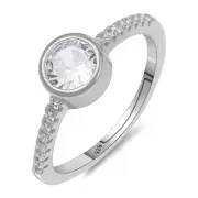 Pure 925 Sterling Silver Cubic Zirconia Stone Unique Finger Ring For Womens