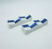 Chopsticks rest pair Japanese pottery Blue Checkerboard pattern Washoku