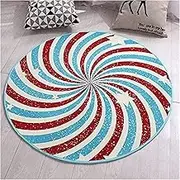Carpet Round Geometry Pattern Washable Non-Slip Chair Mat (Size : 100CM)
