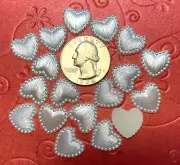 100pcs x 1/2" Faux Pearl Plastic Heart Flatback/Embellishment for Cards SB490