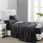 Silk Satin Sheets 4Piece Queen Size Satin Bed Sheet Set with Deep Pockets Coolin