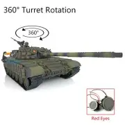 1/16 Henglong RC Military Infrared Tank 7.0 Russia T72 3939 360° Turret Red Eye