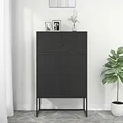 Generic Highboard Black 80x35x135 cm Steel,335877