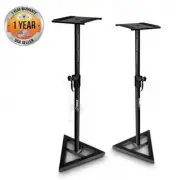 Pyle Telescoping Height Adjustment Monitor Speaker Stand w/Heavy Duty Metal Base