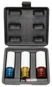 KS Tools 515.1005 12 Aluminium wheel impact socket set, 3 pcs