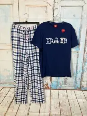 Macy's Family PJ'S Plaid Flannel Pj Set Men's Size S Blue 2 Piece Set NWT