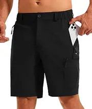 [TBMPOY] Mens 9 Inch Hiking Cargo Shorts Quick Dry Lightweight Athletic Work Outdoor Sports Short 4 Zip Pockets