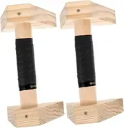 BESPORTBLE Stable Wooden Push up Handles Home Gym Parallettes Bars Anti-slip Strengthen Your Core