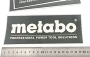 "METABO" decal tool box man cave car-van window Dark Green on "silver metallic"