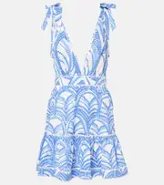 [Poupette St Barth] Poupette St Barth Cara printed minidress AU 6 blue