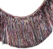 10 Yards 4 Inch Wide Metallic Fringe Trim DIY Latin Dance Dress Clothing Accessories Xmas Party Decor Shiny Tassel Lace (Multicolor)