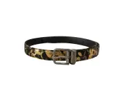 Dolce & Gabbana Multicolor Leather Belt with Black Buckle