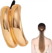 YRTUOP Hair Cuffs for Ponytails | Double Arch Ponytail Hair Tie | Retro Temperament Headband, Geometric Hollow Head Wear for Women Girls