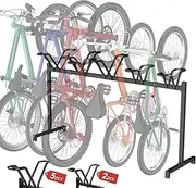 Sttoraboks 5 Bikes Floor Stand, Adjustable Bicycle Parking Rack with Hook for Garage, Indoor, Outdoor, Free Combination Bike Storage Cycle Rack for Mountain, Road and Kids Bikes, Max Tire Width 2.5”