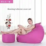 ZLYTQZHGBHD Home Cotton Linen Cloth Lazy Sofa,Without Filling (Color : Pink M(75X95CM))