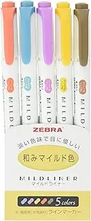 Zebra RC5 Highlighter Mildliner, 5 Color Set (WKT7-5C-RC)