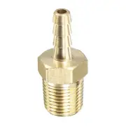 Brass Hose Barb Fitting Straight 3/16 Inch x NPT 1/8 Male Thread Pipe Connector