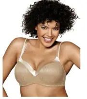 NEW Playtex Secrets Body Revelation Full Figure Nude Rose Jacquard Bra, 38DD