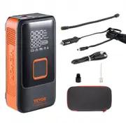 VEVOR Tire Inflator Portable Air Compressor, Dual-Cylinder & 12000mAh Rechargeable Air Pump, 30s Fast Inflation Tire Pump with Auto-Off, LCD Pressure