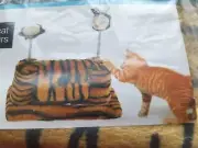 Cat Kitten Playset With Spring Toys and Bell Ball New Faux Tiger Fur