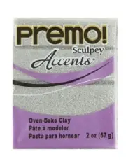 M00336-FS MOREZMORE Premo Accents Sculpey WHITE GOLD GLITTER 2oz Polymer Clay